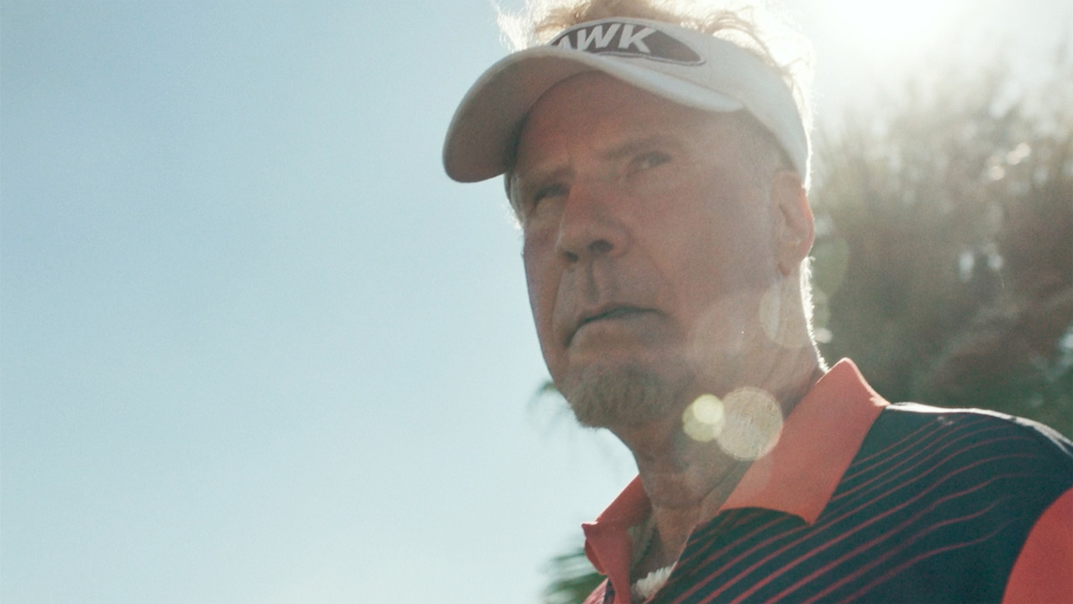 Will Ferrell as Lonnie Hawkins on the golf course in The Hawk
